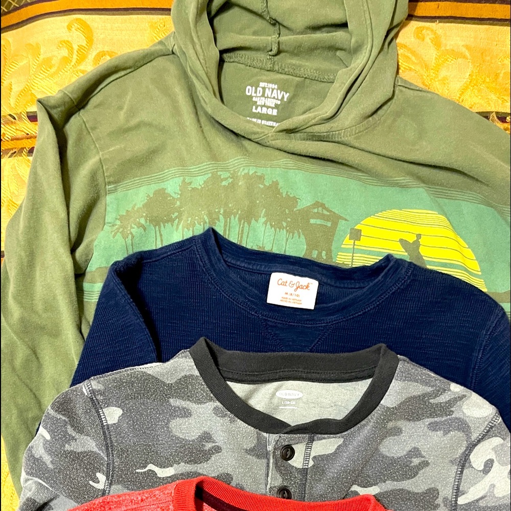 Boys long sleeve shirts. Size Med & Lg. EUC.